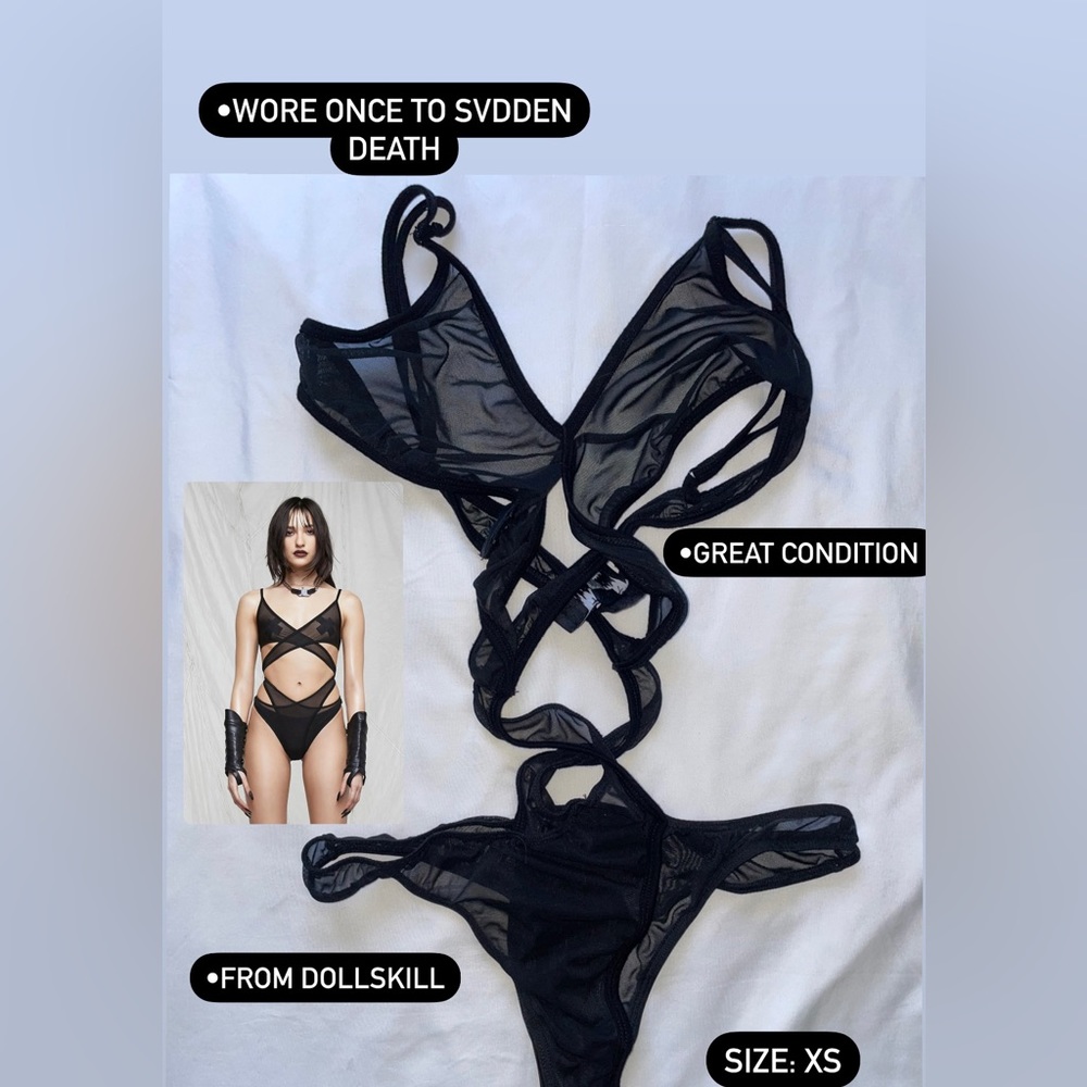 Black mesh bodysuit from DollsKill